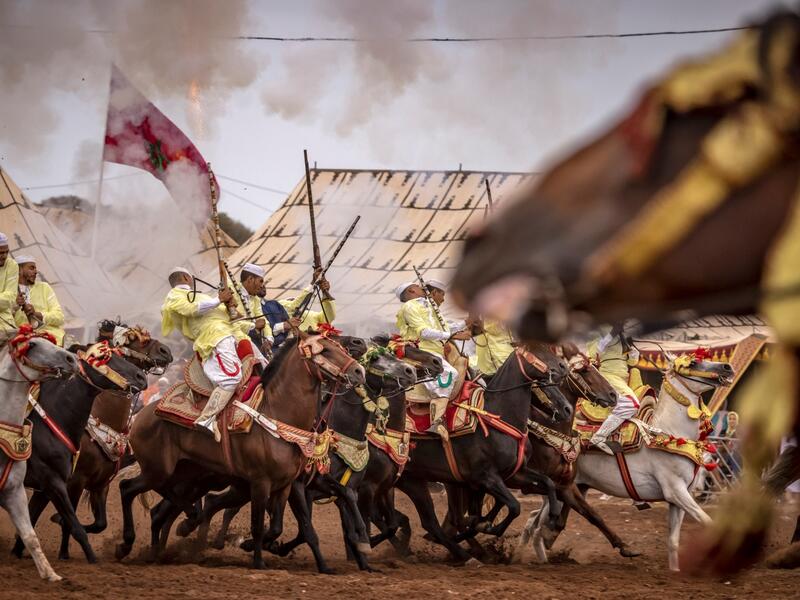 Traditional Ahwach festival in southern Morocco
