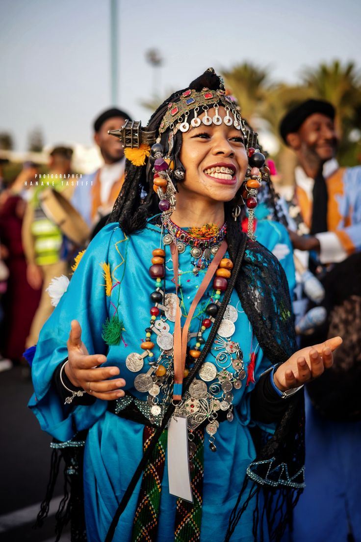 Amazigh dancers performing Ahwach in Morocco