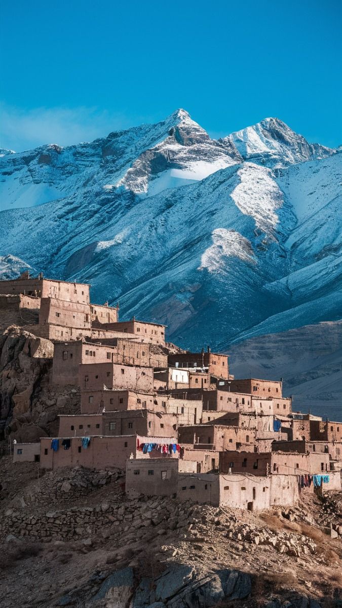 Traditional Amazigh village in the Atlas Mountains.
Life in the Atlas Mountains