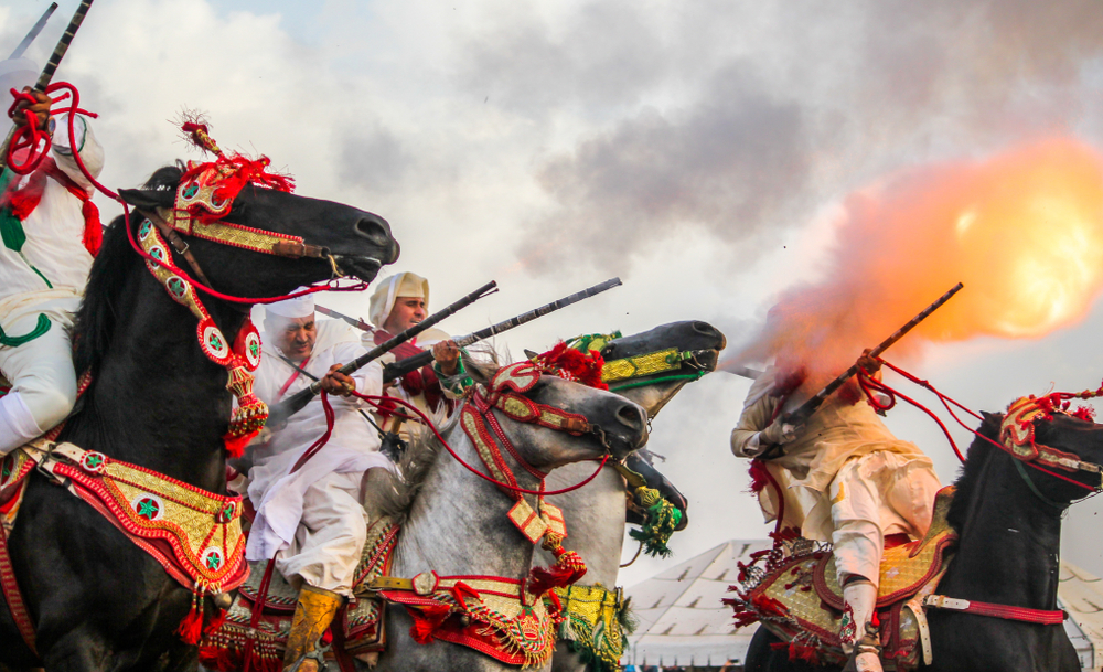 Ahwach cultural gathering in the High Atlas Mountains
